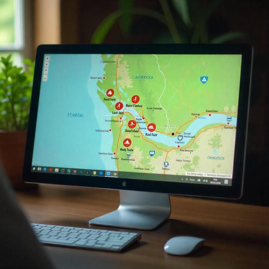 Campsite map interface